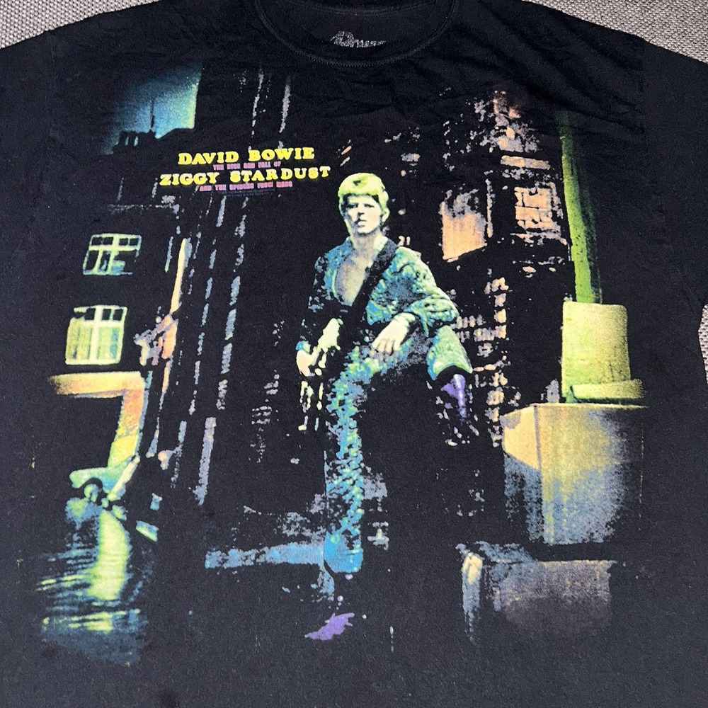 Vintage Y2K 2006 David Bowie The Rise & Fall Of Ziggy Stardust Band Tee XL Black